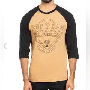 NWT American Fighter Men’s 3/4 Sleeve Raglan Faulkner Shirt Size Small